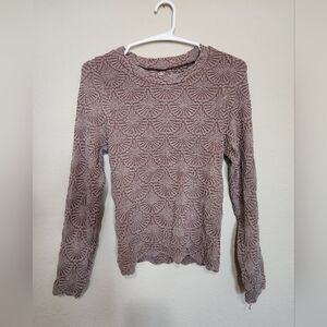 Aura Textured Long Sleeve Stretchy Top Size Large